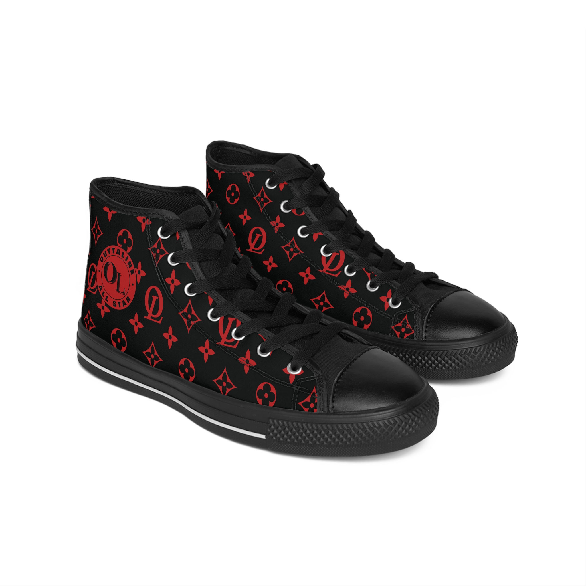 Red LUX OL Chucks (Black) High-Top Sneakers