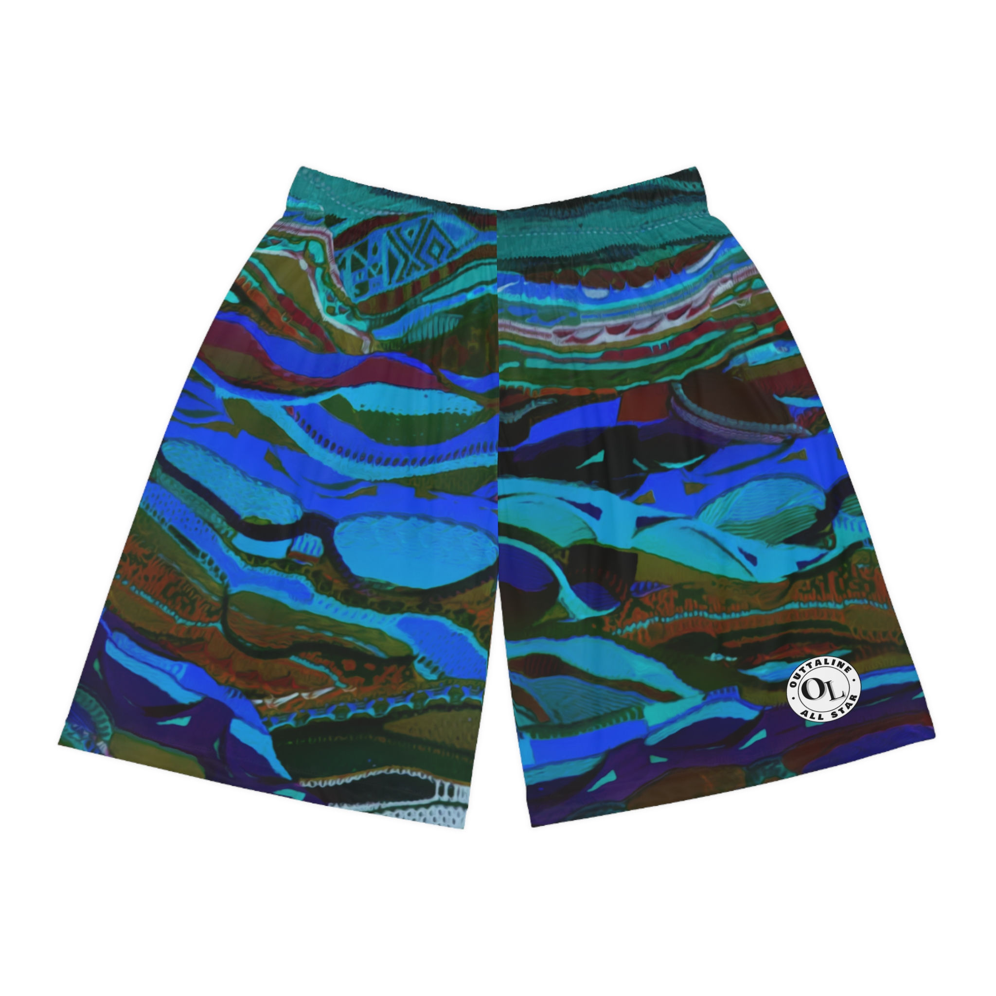 Blue Vibrant Basketball Shorts, Colorful Athletic Wear Unique Casual Wear