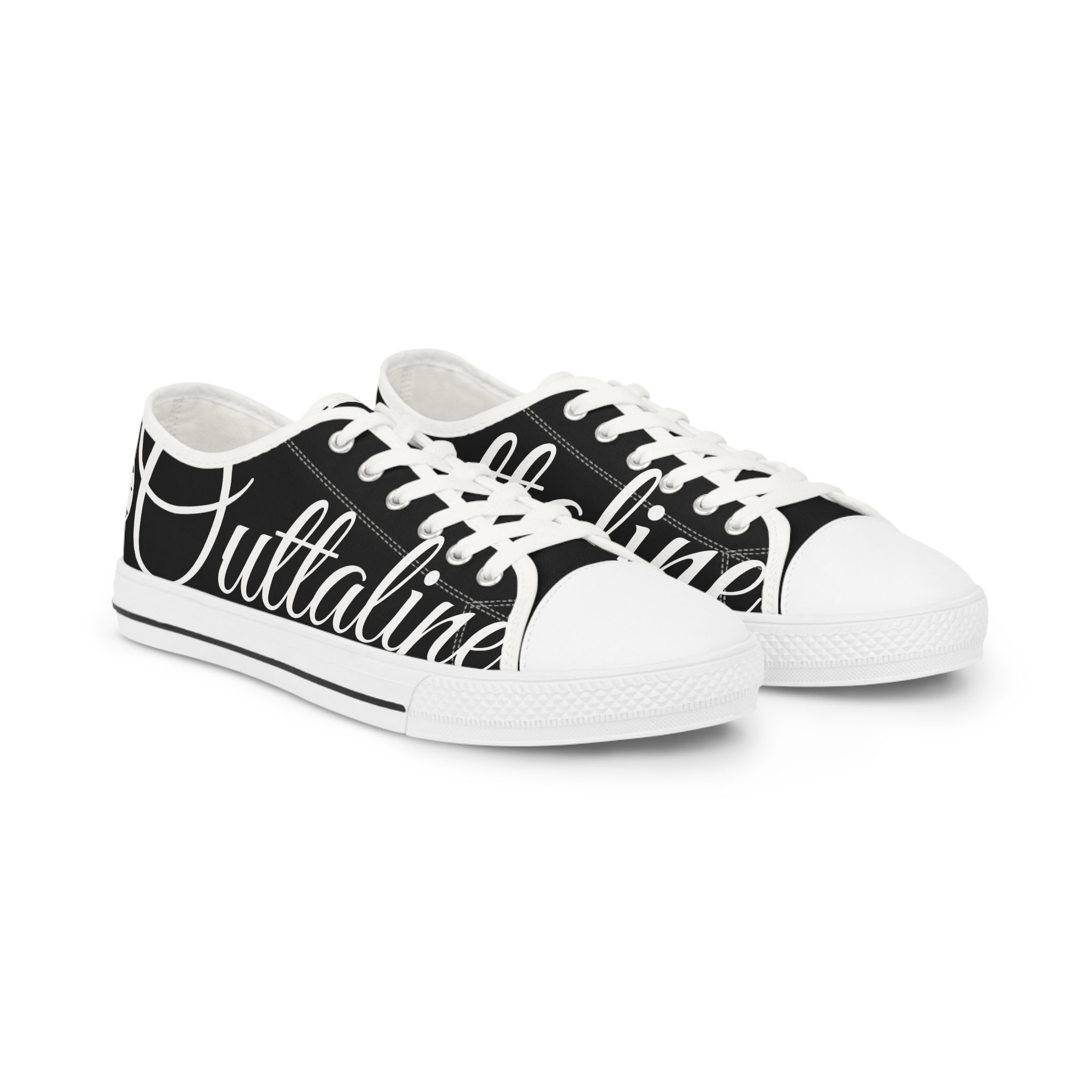 OL Cursive Men's Low Top Sneakers - Casual Footwear, Streetwear Style