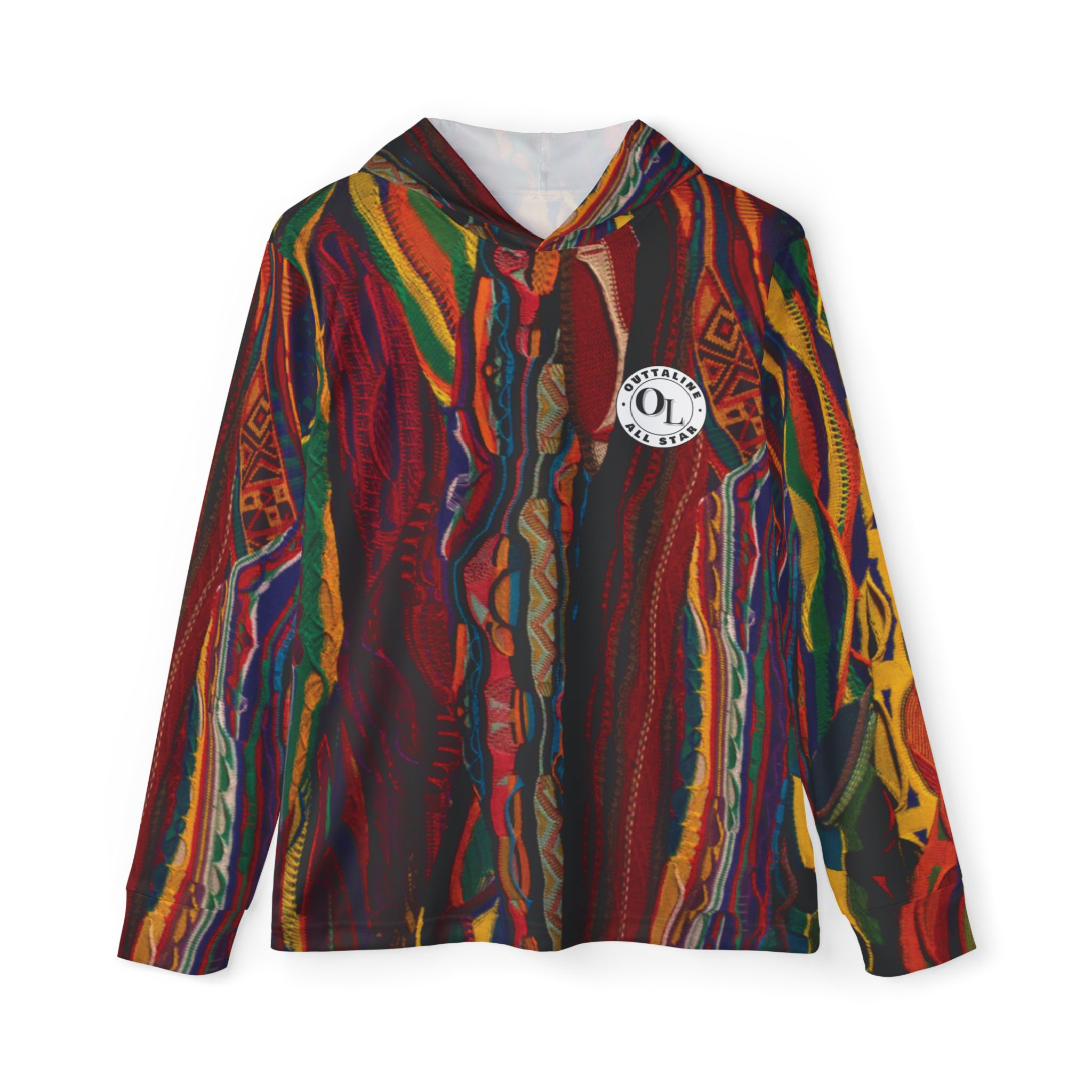 Vibrant Artistic Sports Warmup Hoodie Unique Fitness Apparel