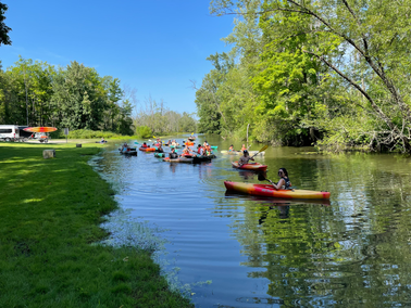 My family and I kayaking down a river in Ohio