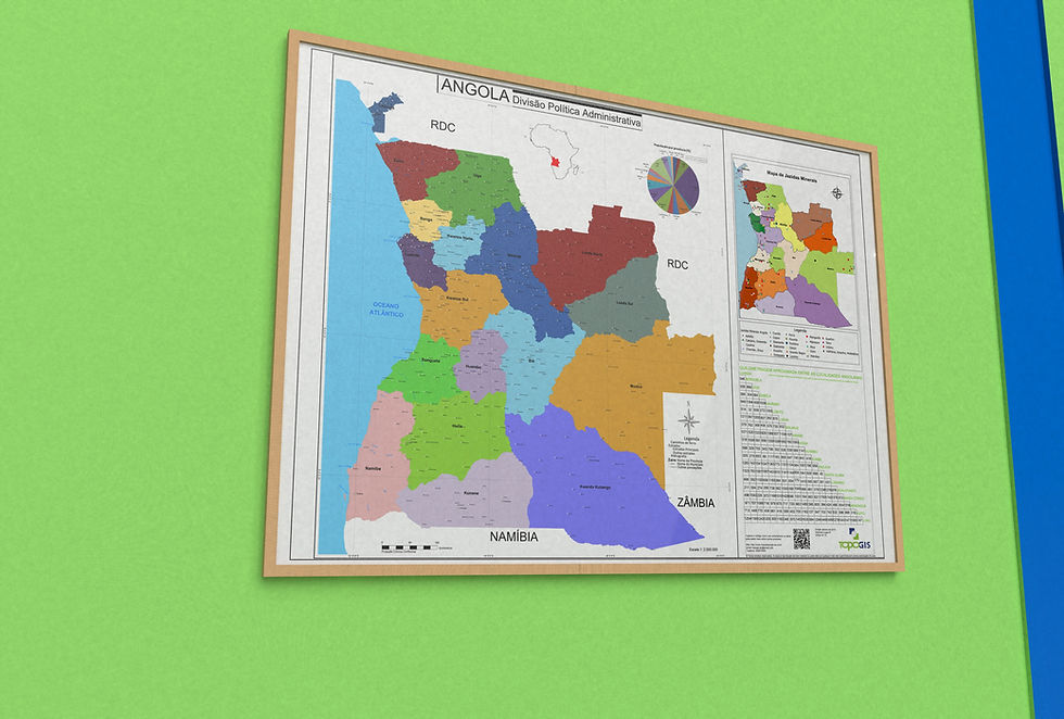 Mapa de Angola, Angola - Divisão Política Administrativa