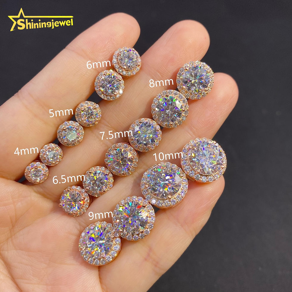 Thumbnail: Full Range of Size Hot Sale Hip Hop Jewelry Screw Back Ear Studs 925 Sterling Si
