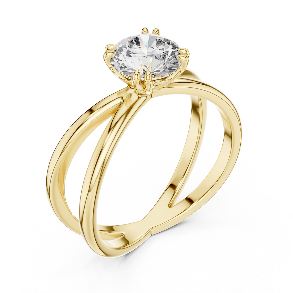 Thumbnail: 3ct Lab Grown Diamond Ring 14K Gold Wedding Band Eight Prong Setting EF VS1-2 Et