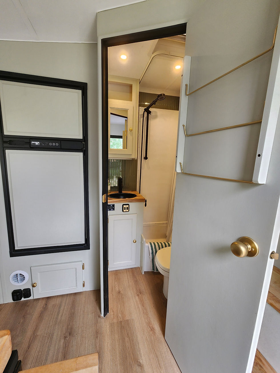 Renovated RV bathroom