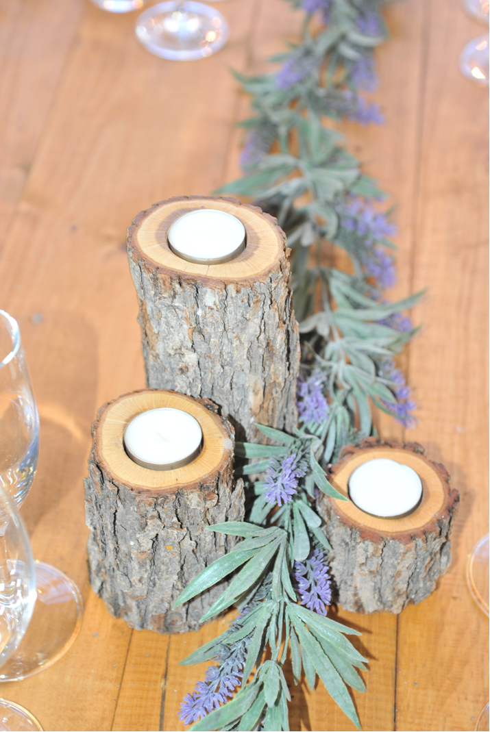Little log tea light holders. $10