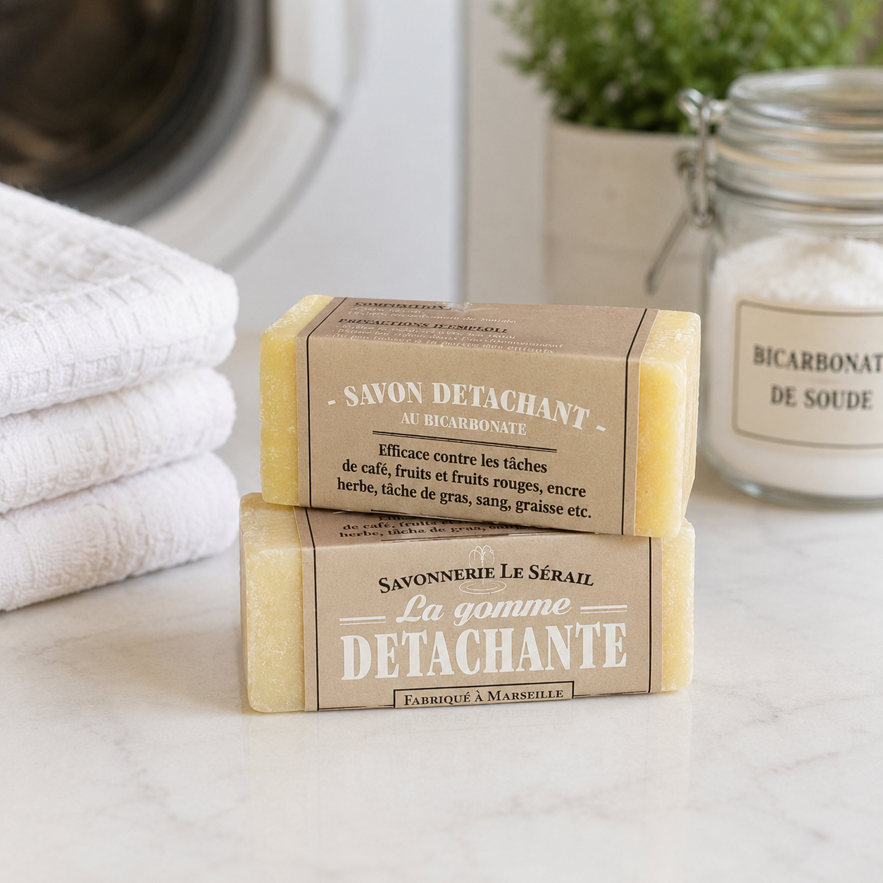 savon de Marseille détachant textile au bicarbonate
