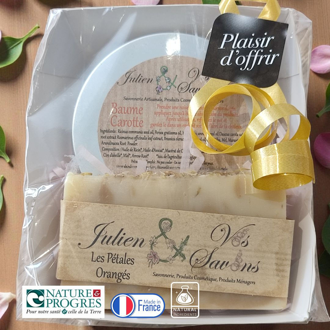 Coffret Douceur Éclat – Baume Carotte & Savon Artisanal