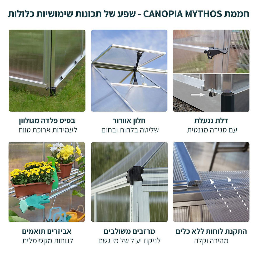 תמונה ממוזערת: חממה ביתית 1.3x1.9 MYTHOS בצבע אפור - עודפי יצוא