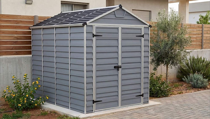 מחסן גינה SKYLIGHT אפור 1.9x3