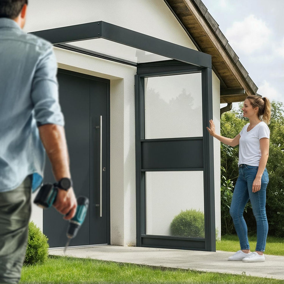 תמונה ממוזערת: גגון Sophia אפור שקוף 1X2.2 עם קיר צד - מוצר מתצוגה
