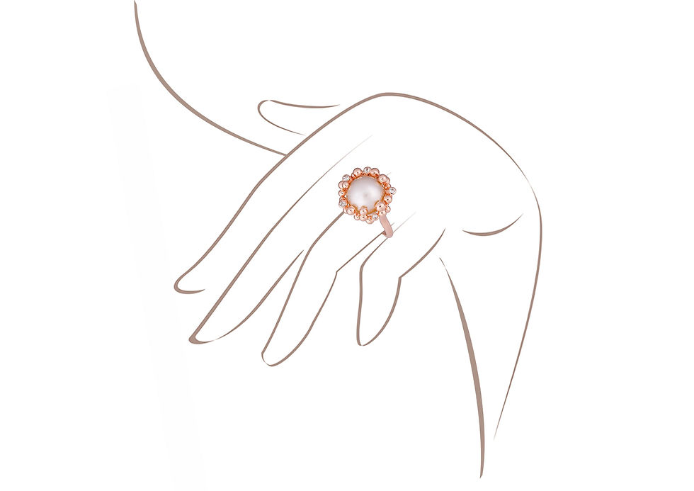 Thumbnail: Champagne Ring 18ct Pink Gold - Set with White Sapphires