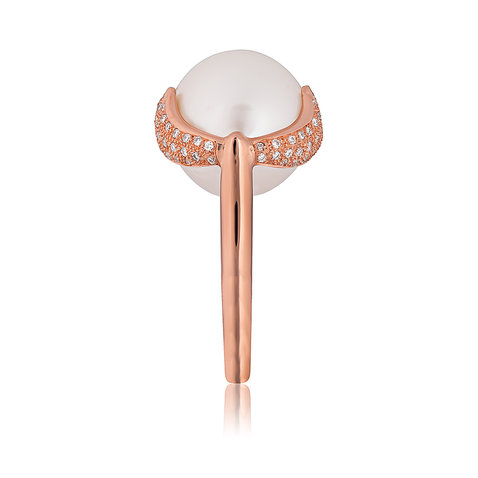 Thumbnail: Angel Ring 18ct Pink Gold - Set with Diamonds