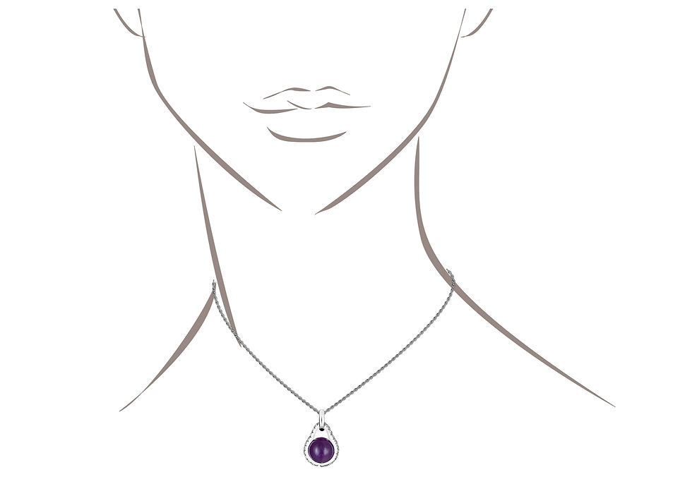 Thumbnail: Cocoon Pendant - 18ct White Gold - Size 13mm - Set with White Sapphires