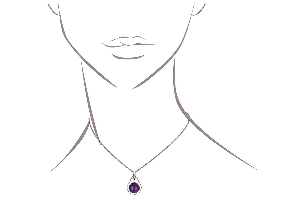 Thumbnail: Cocoon Pendant - 18ct White Gold - Size 10mm - Set with White Sapphires