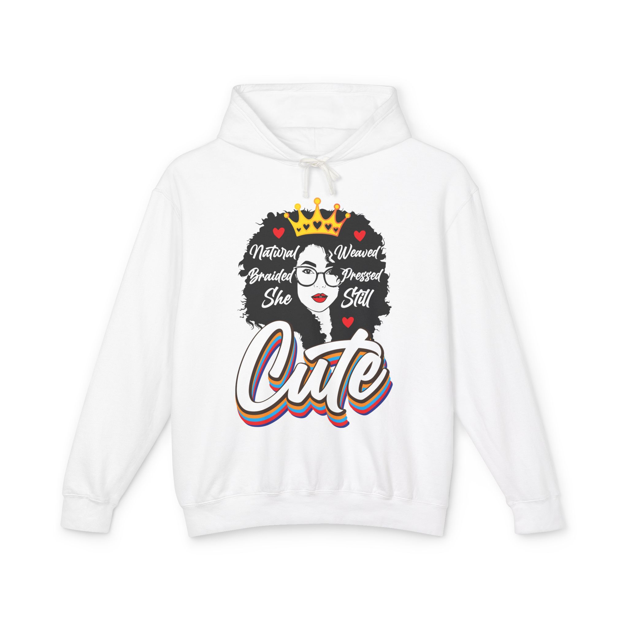 Cute Hair Queen Lightweight Hooded Sweatshirt