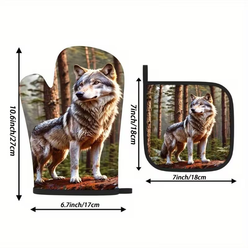 Miniatura: Ovenwant & pannenlap met wolven – diverse modellen