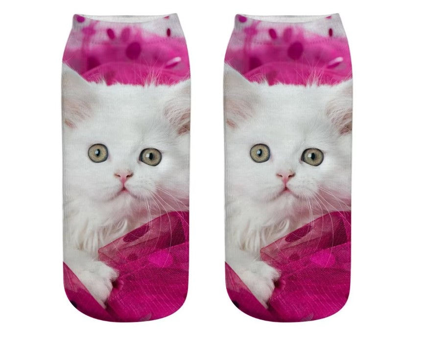 Miniatura: Kattenprint sokken - Perzische kat