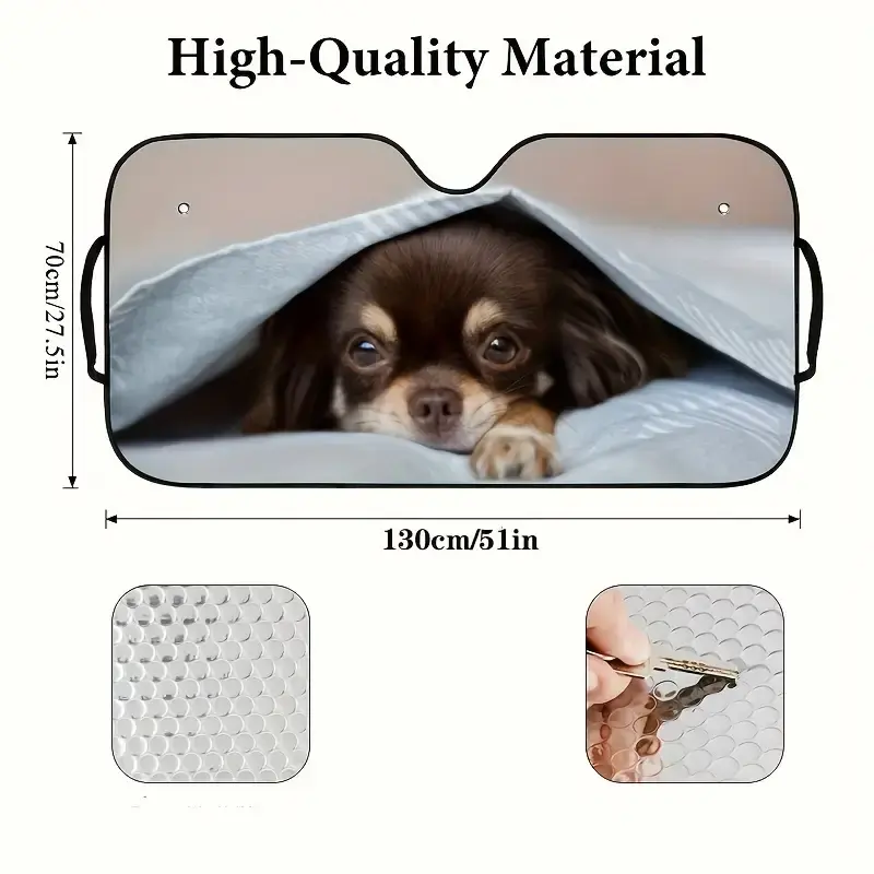 Miniatura: Voorruit zonnescherm - honden print - Chihuahua