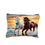 Thumbnail: Make-up tas met paarden – canvas etui met ritssluiting