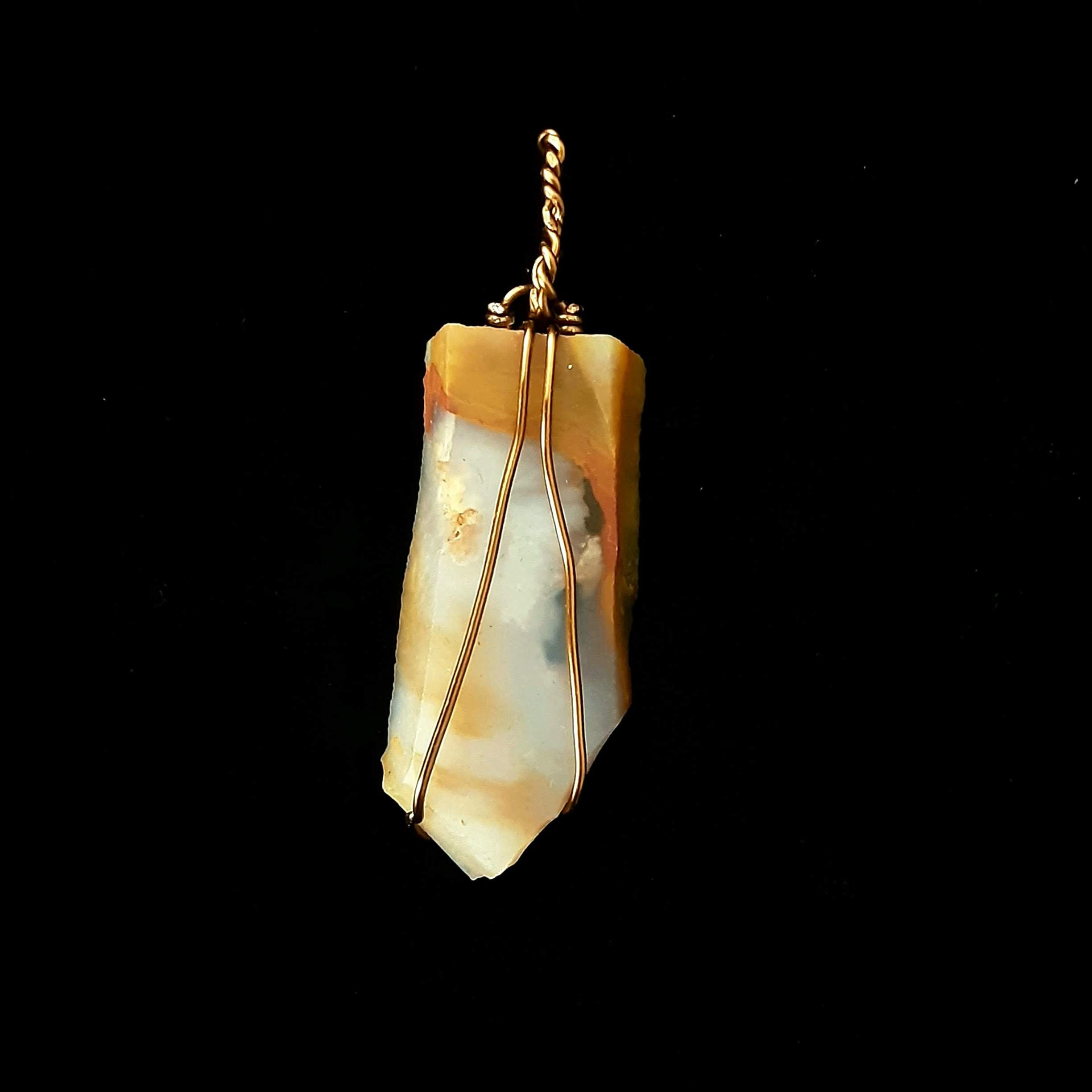Lake Superior Agate Wire Wrap Pendant
