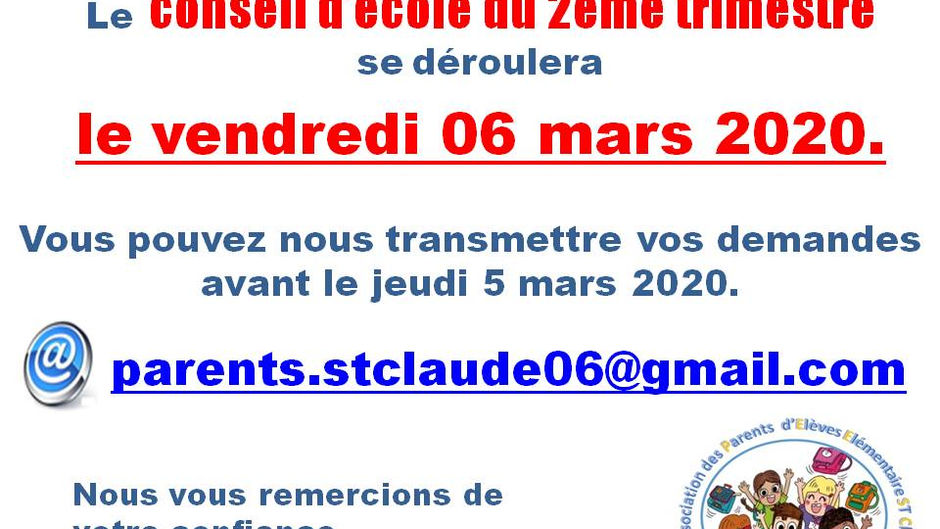 C'est bientôt le conseil d 'école.