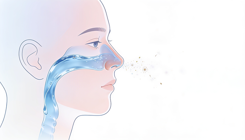 nasal wash helping to clear allergins and dirt from the nose