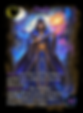 Oracle card with robed figure holding glowing orb and abilities