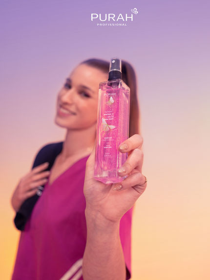 Modelo Vera Hadid para a campanha perfumes PURAH 2024.