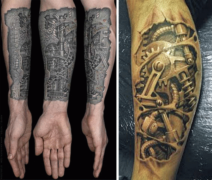 Steampunk-Bio-Mechanical-Tattoos