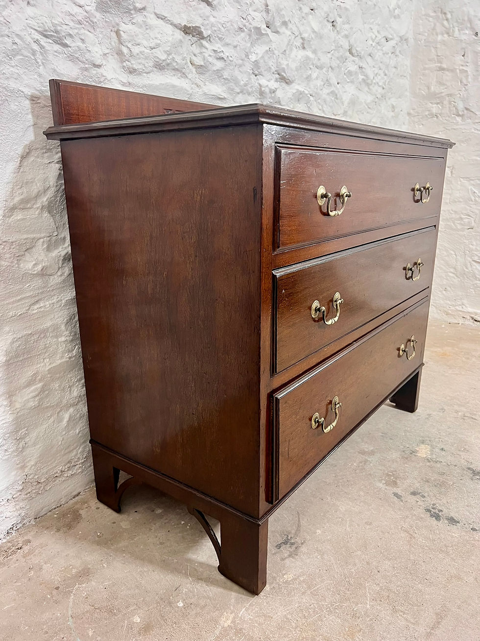 Thumbnail: Antique Mahogany Chest of Drawers Original Handles Vintage Solid Wood Georgian