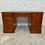 Thumbnail: Vintage Executive Lawyers Desk With Drawers, Key & Green Leather Top Pedestal