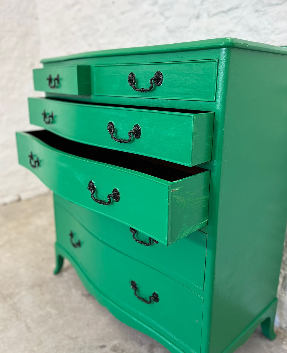Thumbnail: Green Drawers Side View Drawers Open