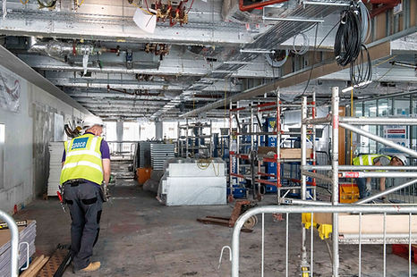 Photograph of ongoing construction work, office premise, London