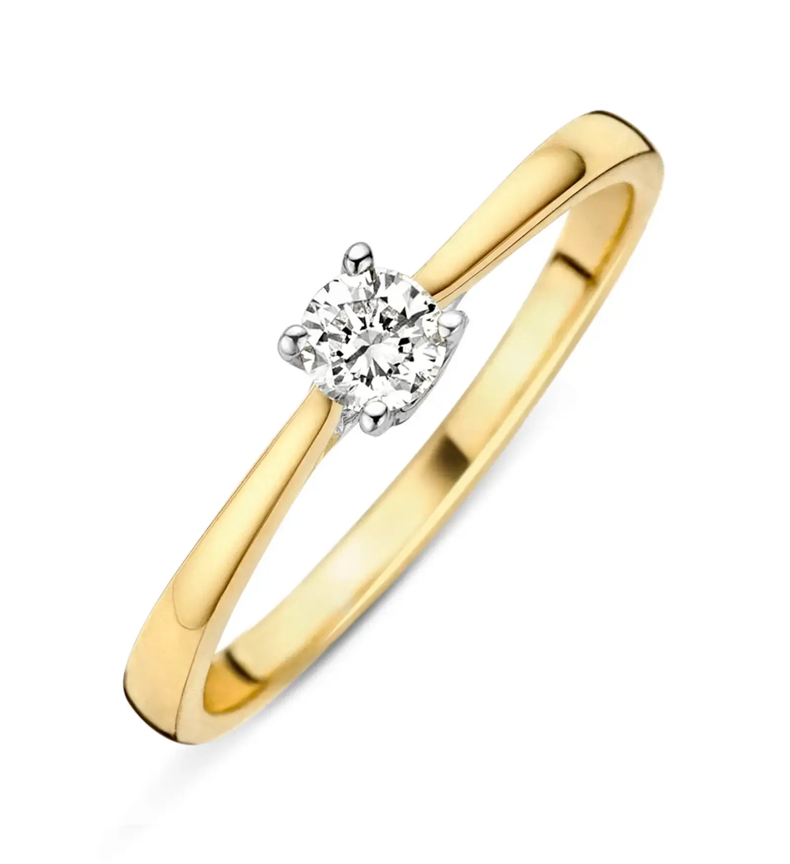 Solitaire or jaune et or blanc 18Kt DulciNea