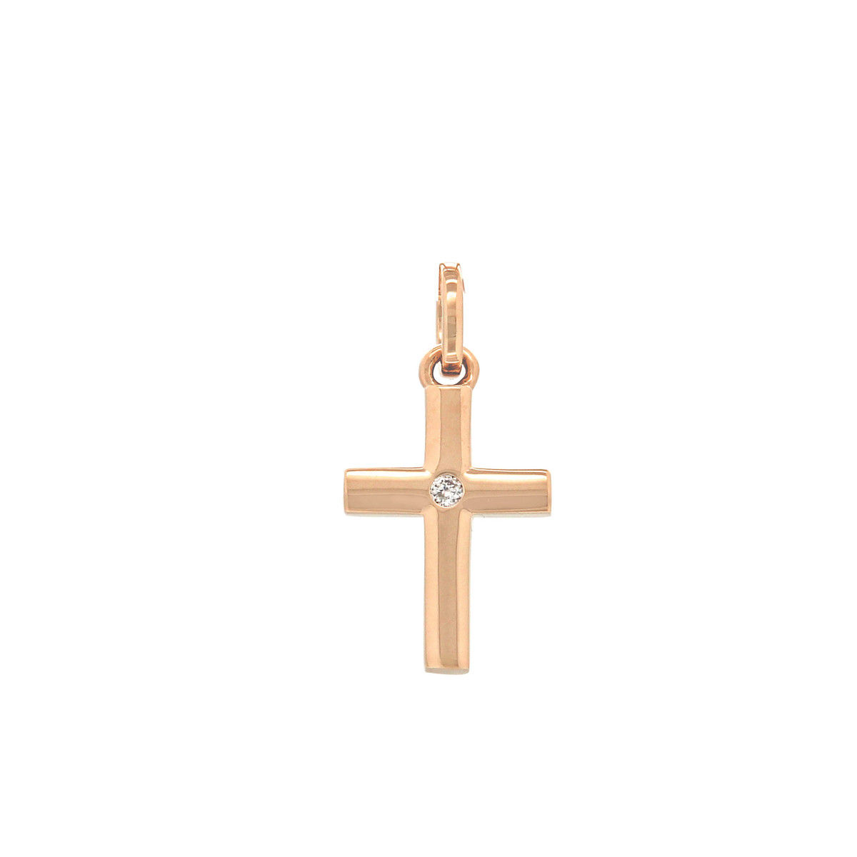 Pendentif croix or rose 18Kt  Beheyt