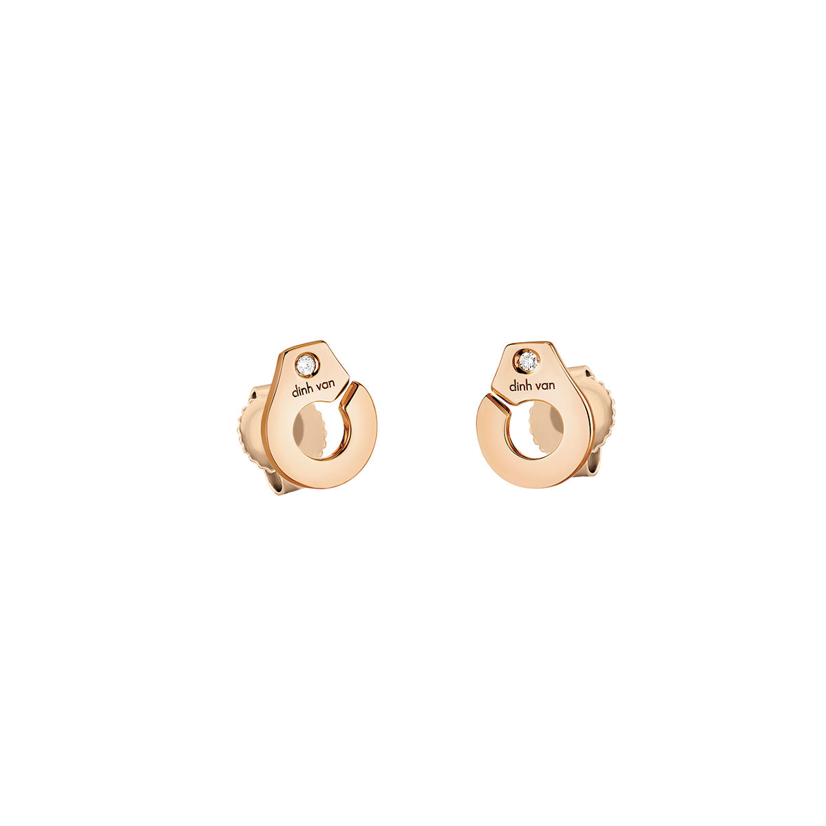 Boucles d'oreilles Menottes en or rose 18Kt et diamants Dinh Van