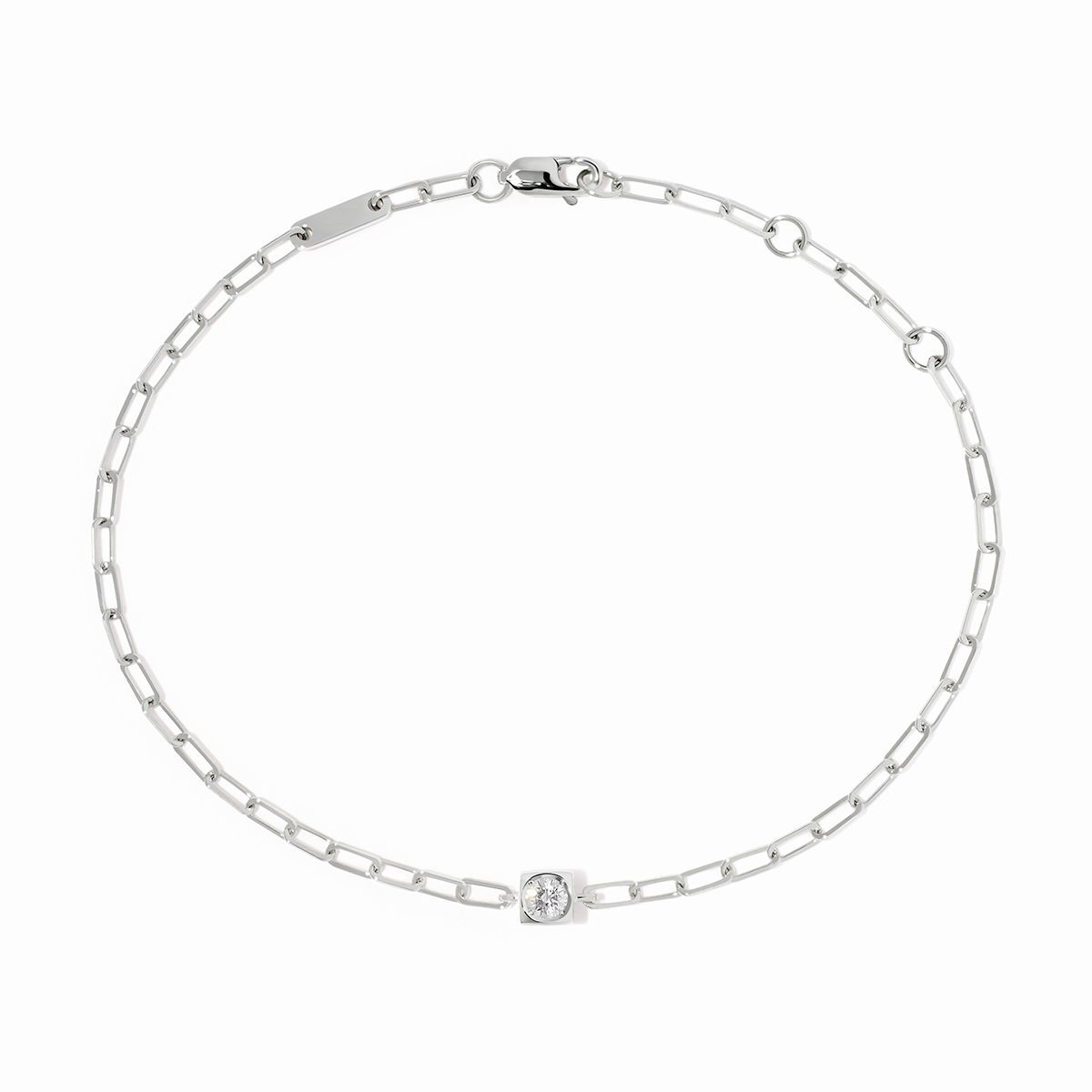 Bracelet "Le cube" or blanc 18Kt et diamant Dinh Van