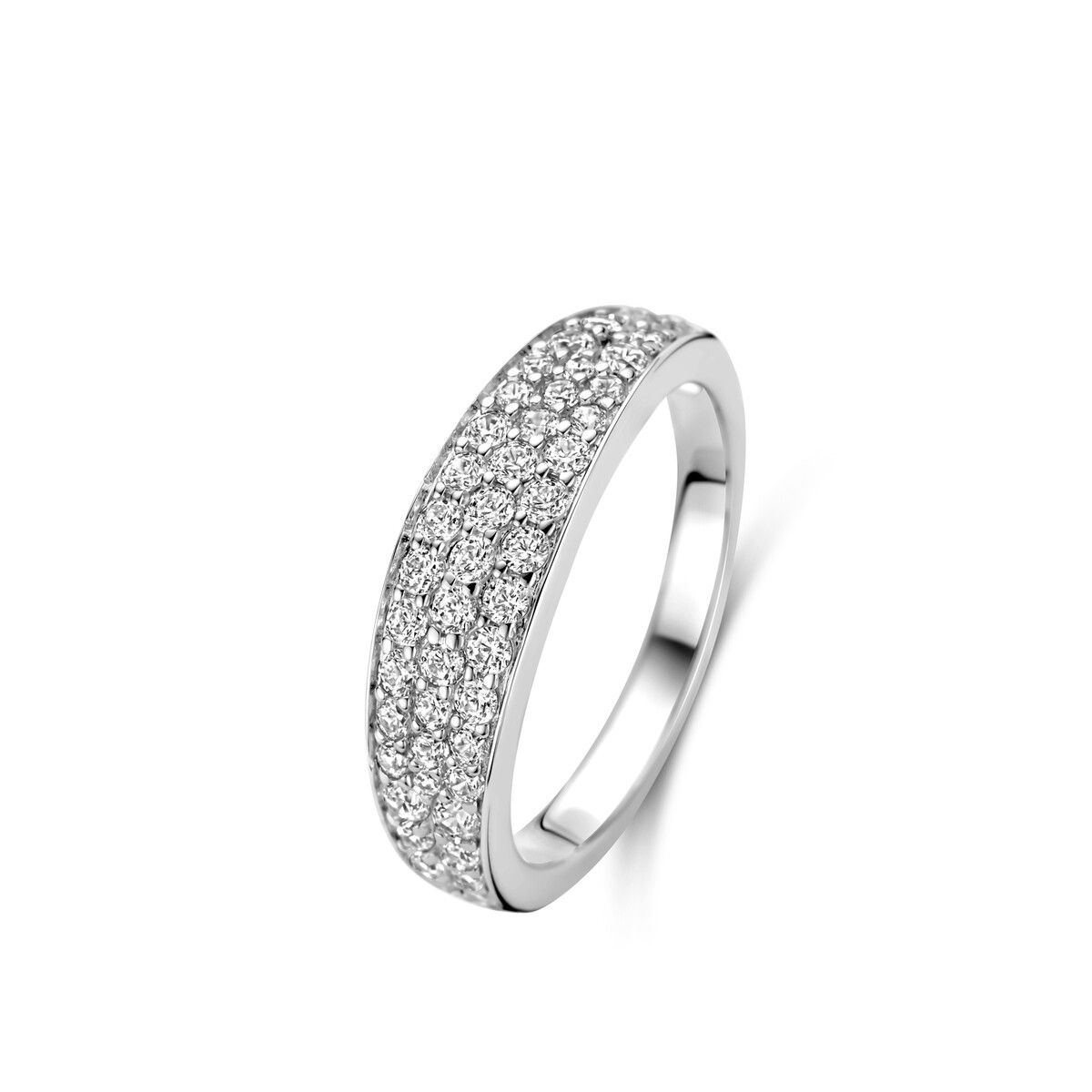 Bague en argent rhodié et zirconiums  Naiomy