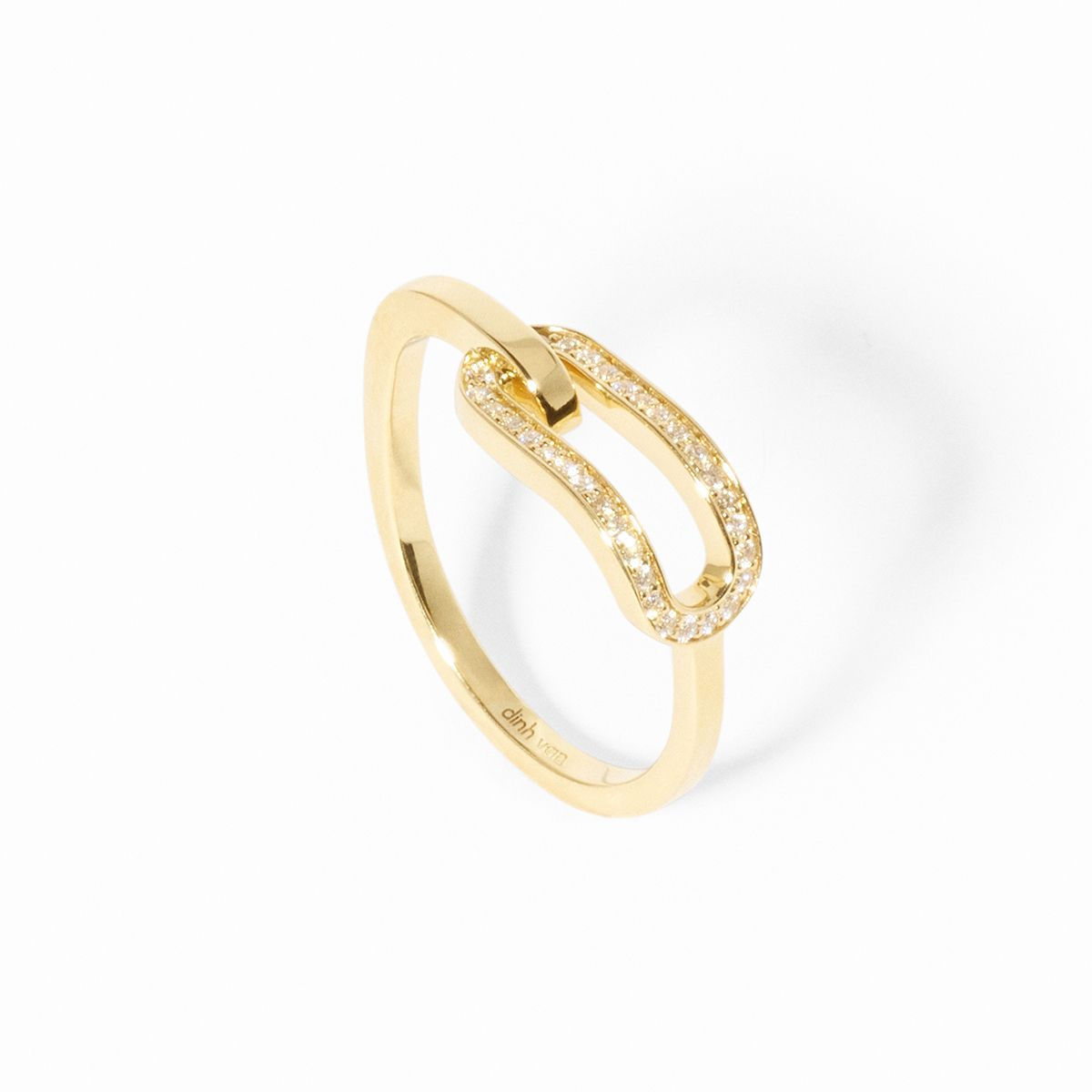 Bague Maillon or jaune 18Kt et diamants Dinh Van
