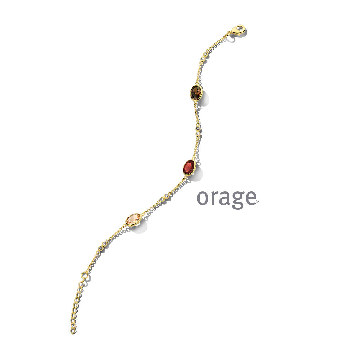 Bracelet plaqué or et pierres de couleurs Orage