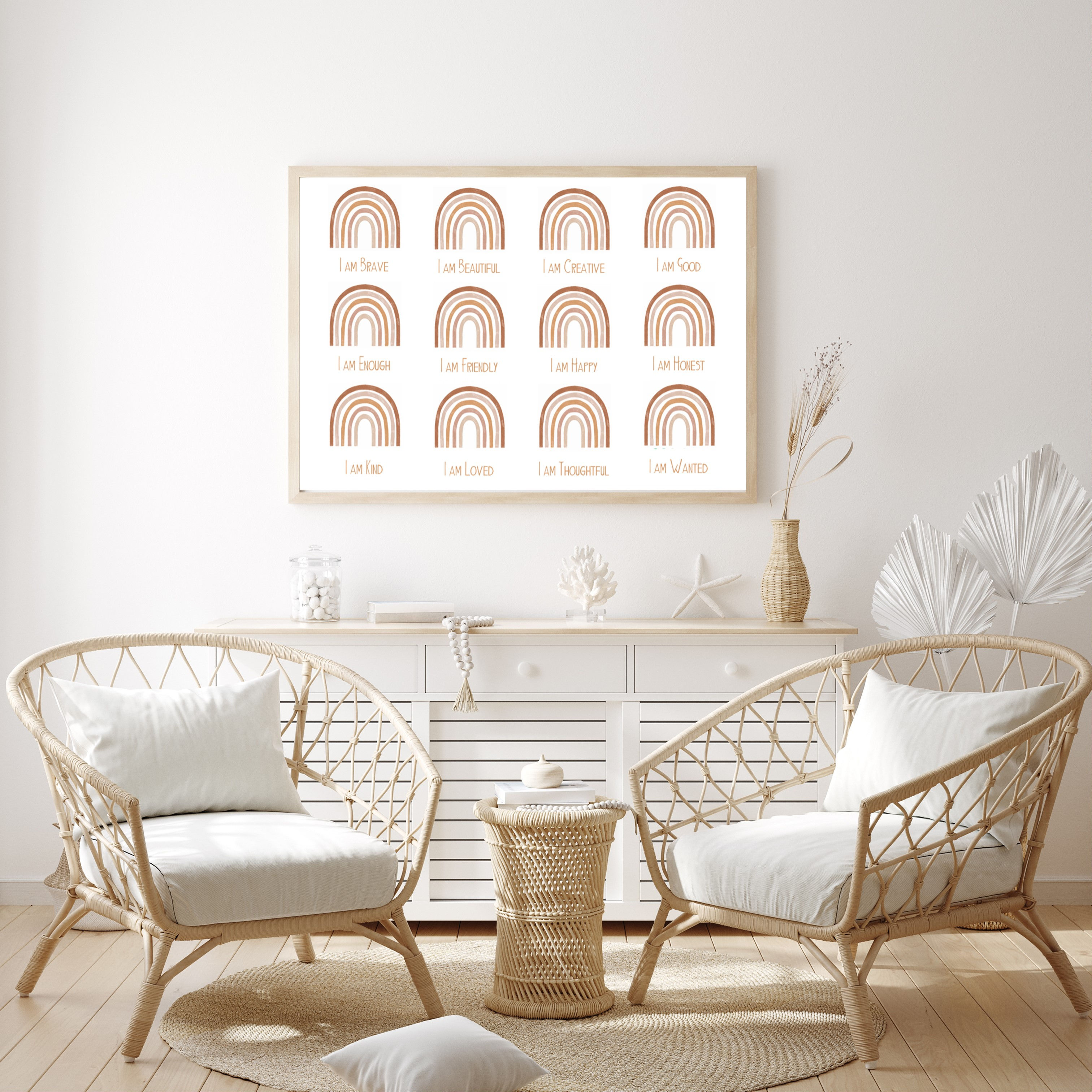 Collection of Neutral Rainbows Affirmations Print