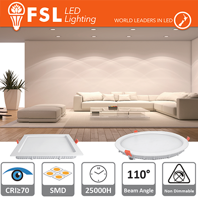 Miniatura: Downlight LED IP20 12W 3000K 800LM 110° FORO:160mm