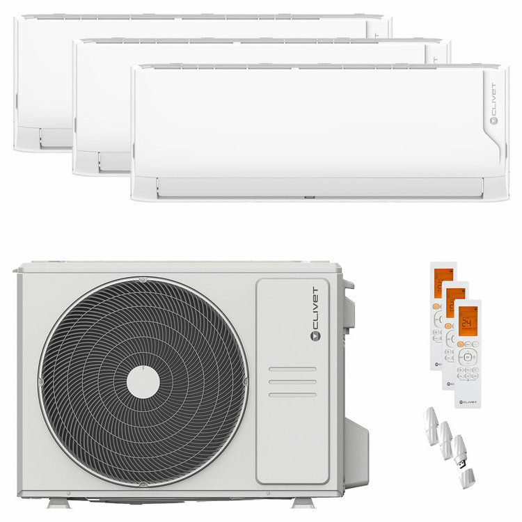 Miniatura: Condizionatore Clivet Cristallo 2 trial split 9000+9000+12000 BTU inverter A++ w