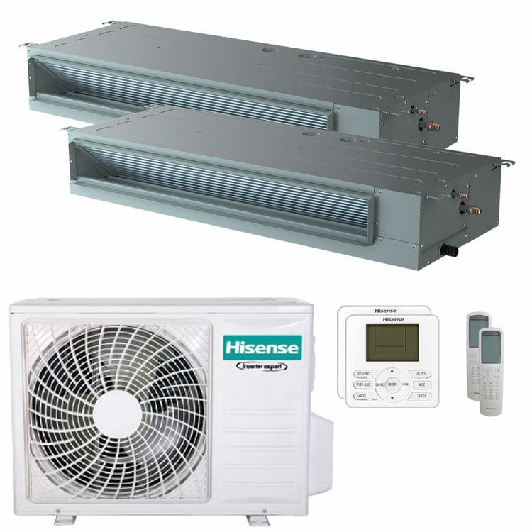 Miniatura: Condizionatore Hisense Canalizzabile ADT dual split 12000+12000 BTU inverter A++