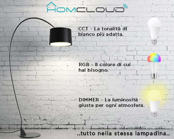 Miniatura: Lampadina Wi-FI RGB + Bianco CCT E27 dimmerabile
