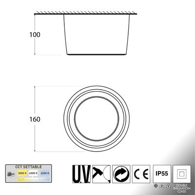 Thumbnail: LIVIA 160 BIANCO SATIN LED GX53 10W CCT 3WHITE