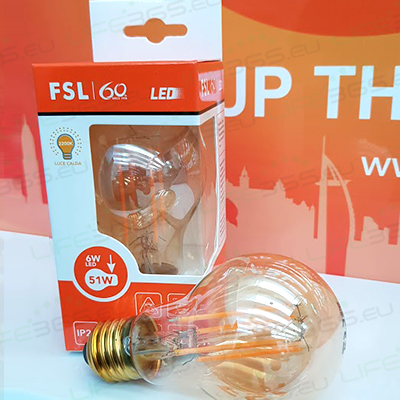 Miniatura: Lampada Goccia Filamento Ambra - 6W 2200K E27 650LM