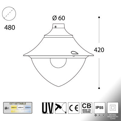 Miniatura: 5x VIVI 400 NERO TRASP POWER LED E27 30W CCT SET