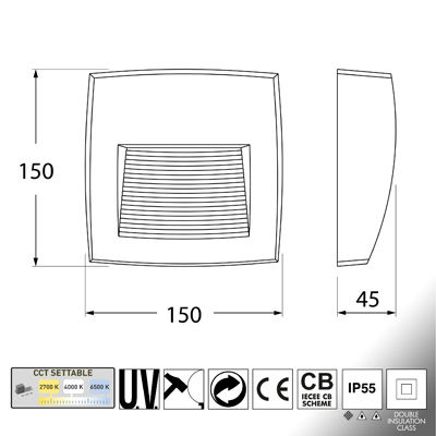 Miniatura: LORENZA 150 BIANCO TRASP LED R7S 3,5W CCT 3WHITE